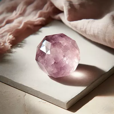 Polished pink amethyst crystal symbolizing healing, emotional balance, and spiritual growth.