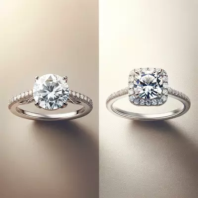 Elegant white sapphire and diamond engagement rings comparison, highlighting choice and beauty.