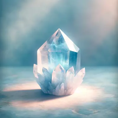 Blue rose quartz crystal symbolizing spiritual significance, emotional healing, and inner peace.